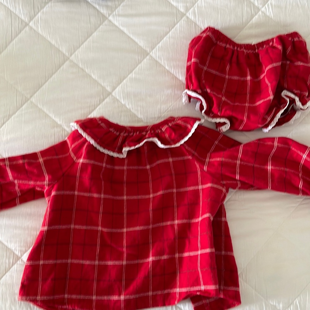 Bella bliss flannel dress and bloomer set